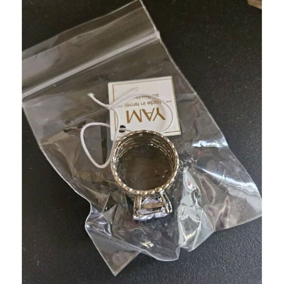 YAM Michal & Yuval 925 Sterling Silver Vintage Israel CZ Ring Size 9 - Picture 10 of 11